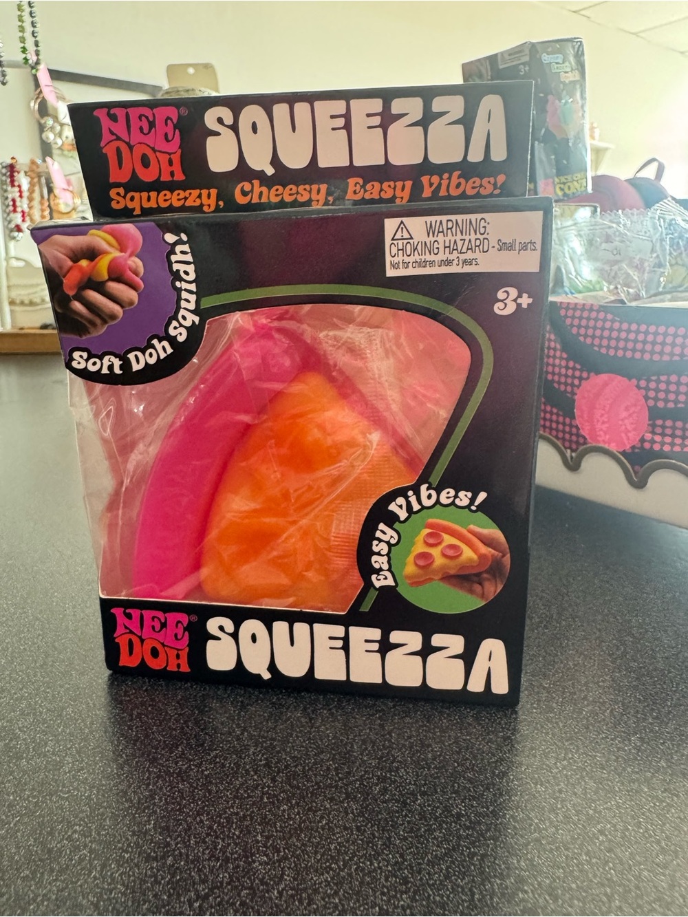 NWT Needoh Squeezza Pink and Orange pizza 🍕 Soft Doh Squish Toy